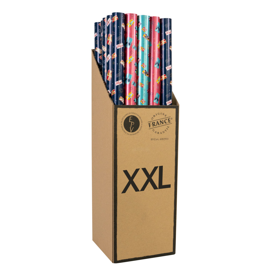 Papierschirm, Papierschirme, XXL Karton, Streifenschirme, Geschenkpapierrohre