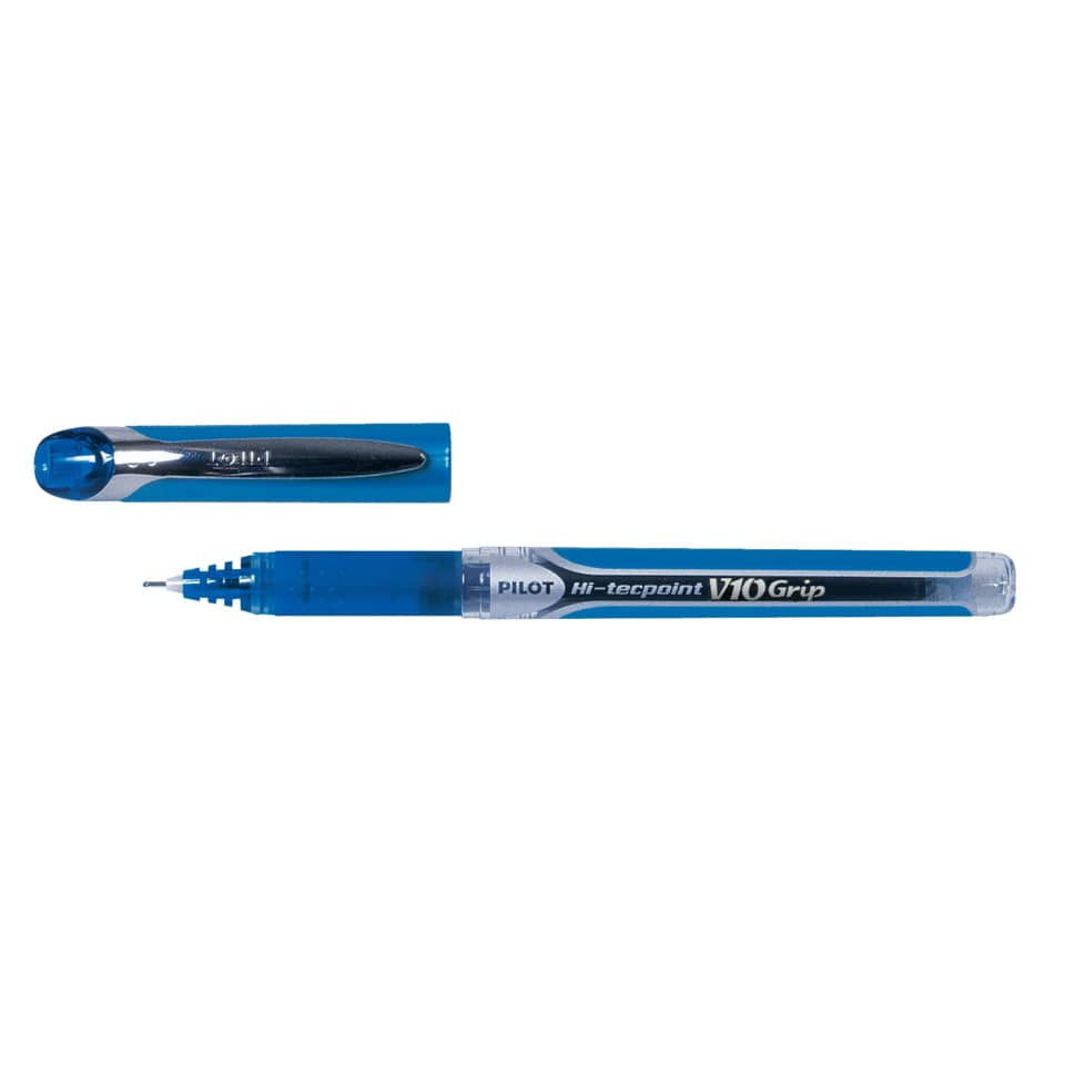 Korrekturstift, Kugelschreiber, Blau, Gummi-/Kunststoffkappe, V10 Grip
