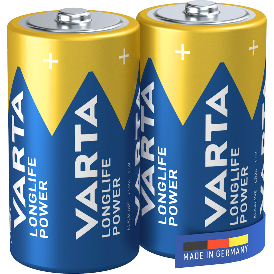 AA-Batterie, LR20, Zweierpack, Alkaline, Hergestellt in Deutschland