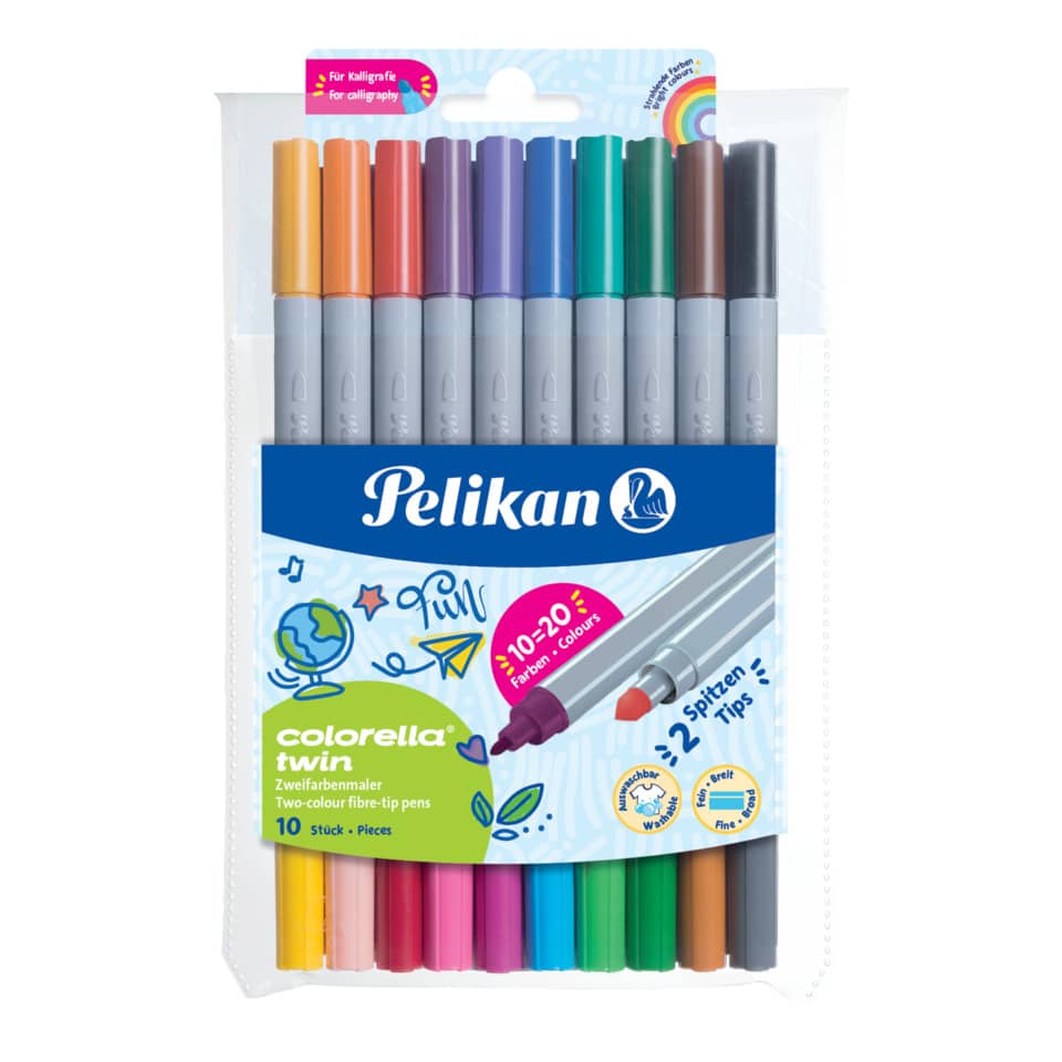 Markerstifte, Feinlinienstifte, 12 Farben, Kunstbedarf, Zweifarbige Filzstifte