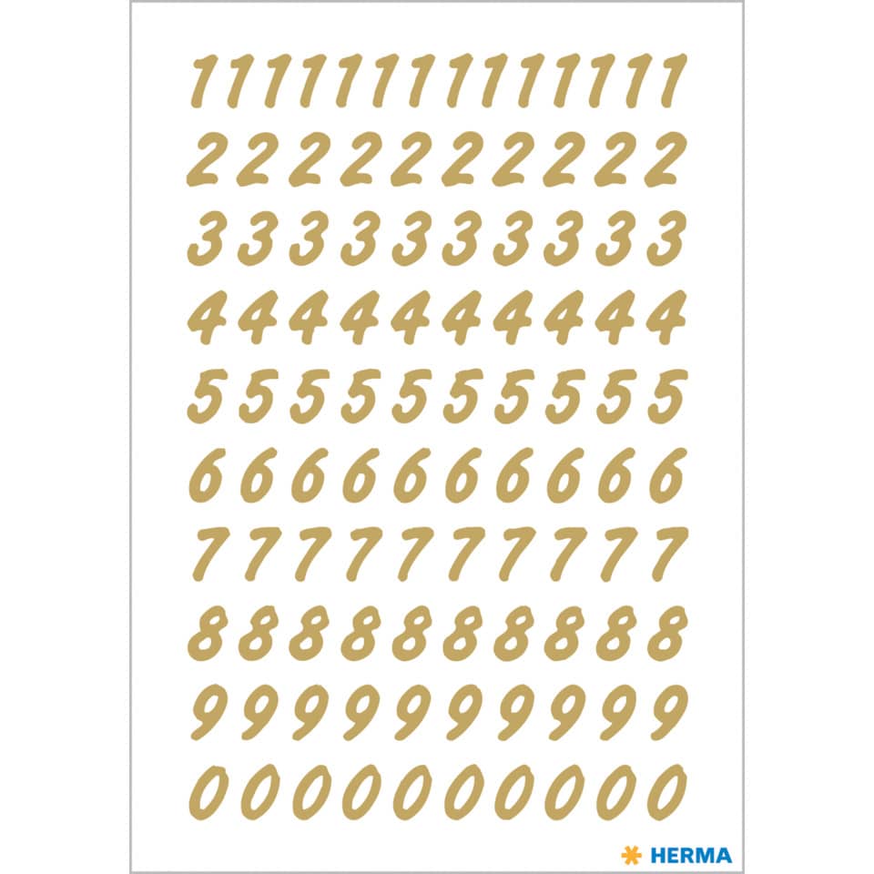 zahlen-sticker, goldene-zahlen, hintergrund-weiß, herma-logo, geschenkverpackung