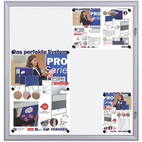 Schaukasten PRO Security Feuerfest, 12 x A4, Flügeltür, SAN-Frontscheibe, weiß FRANKEN SKB12S