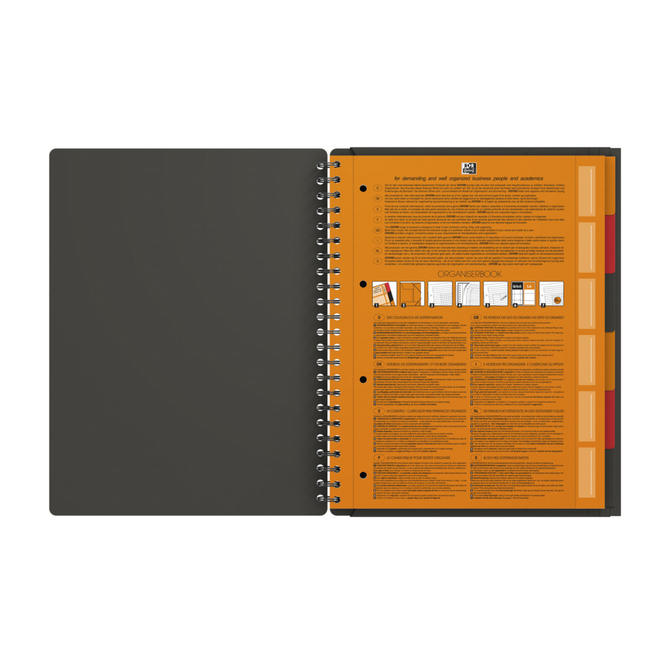 Notizbuch, Ringbindung, Orange, Organiser, Ablagefunktion, Notizbuch, Ringbindebinder, Orangene Trennblätter, organisiert, Planer-Einsatz