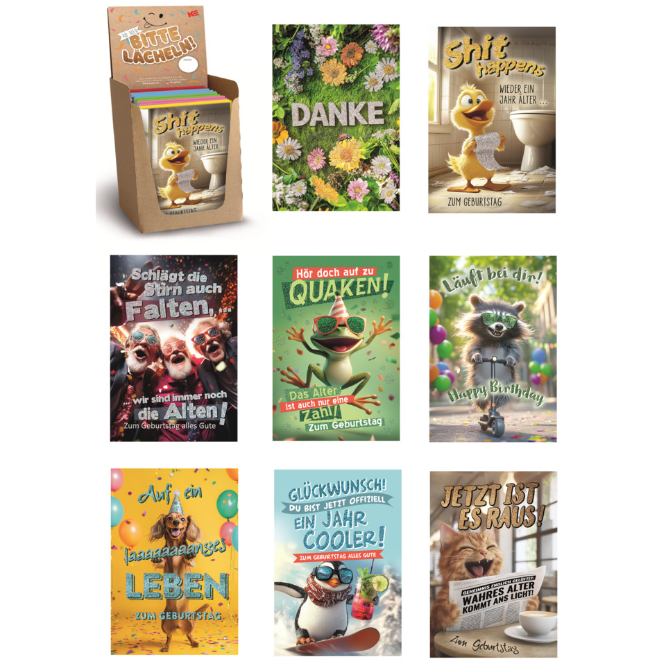Grußkarte, Karten, Tiermotiv, Geburtstag, Motiv