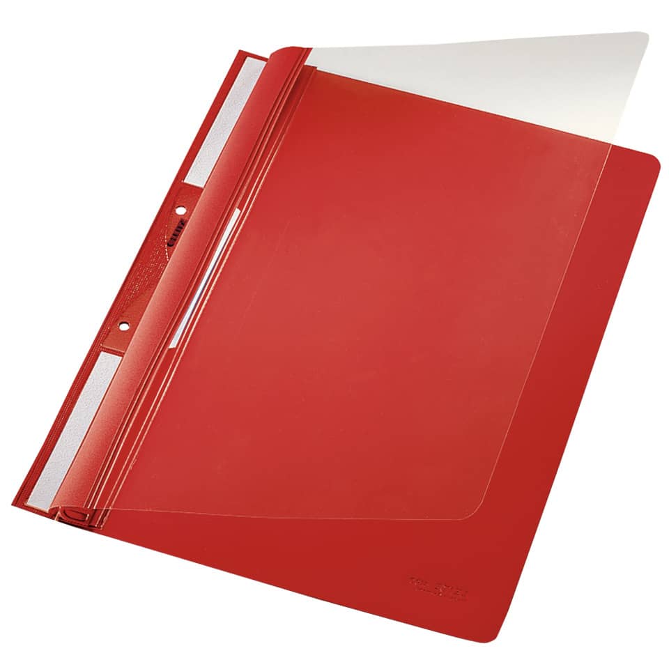 Ordner, Dossier, Kunststoff, Rot, Transparenter Deckel