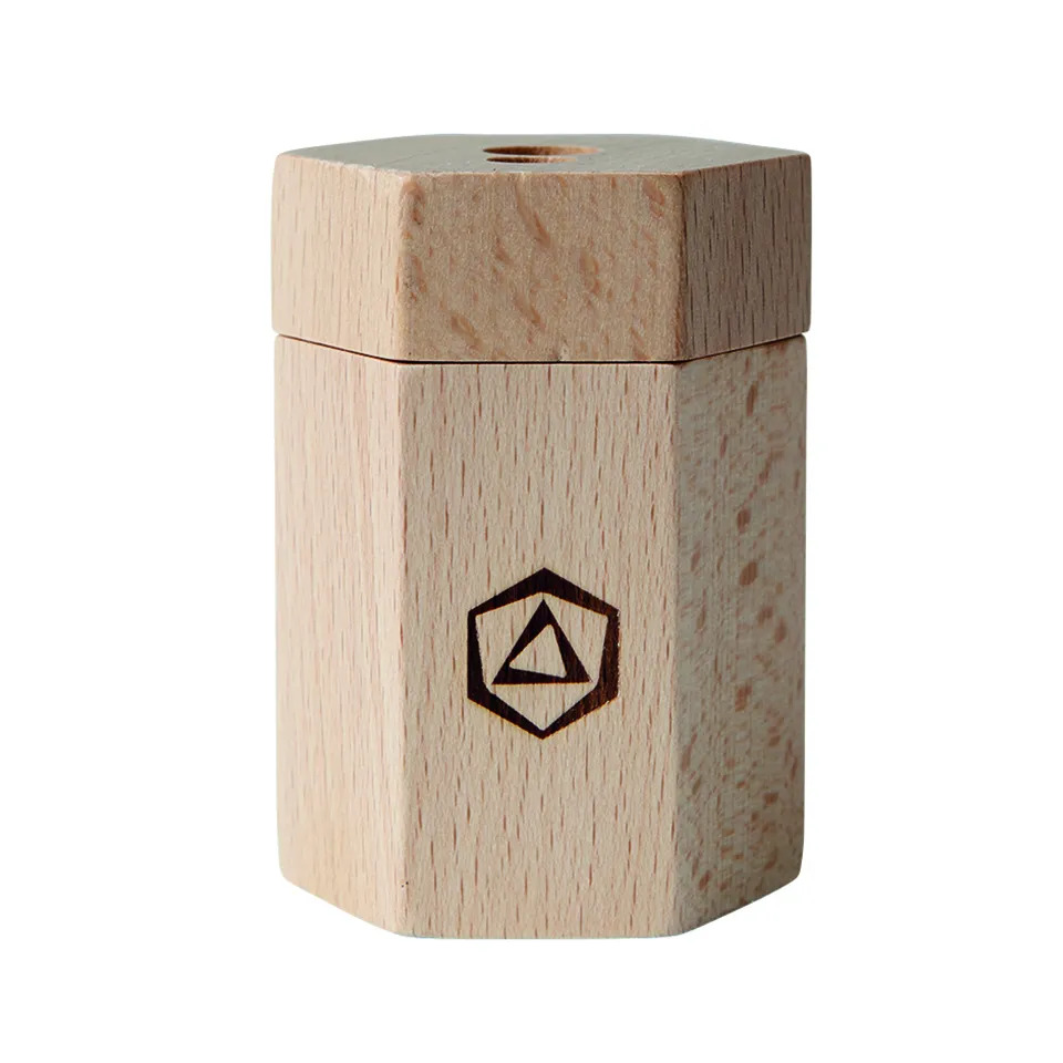 Holz, Still-Lampe, Holzstifthalter, natürliche Holzfarbe, Logo-Druck