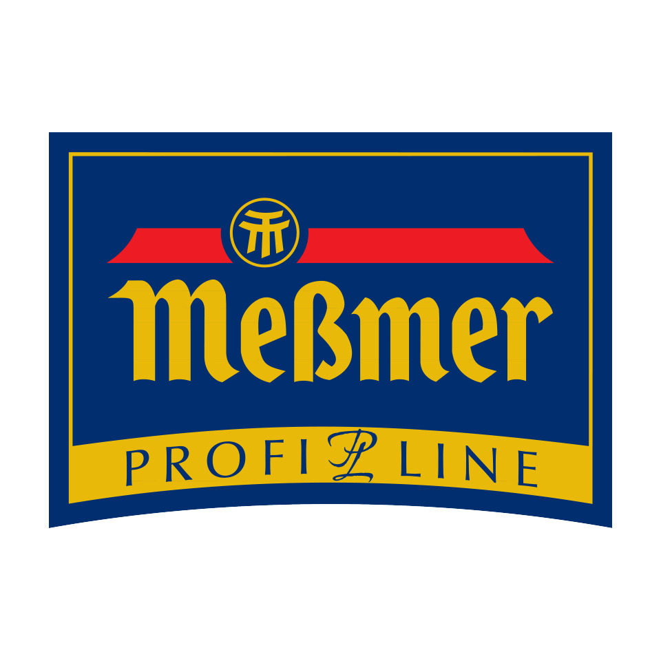 Meßmer, Profi Line, Teeverpackung, blaue Etikette, goldene Schrift
