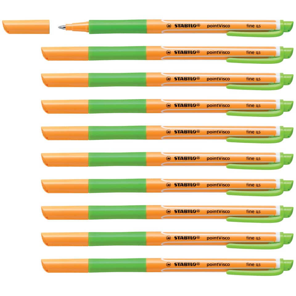 highlighter, marker, orange-green, stabilo, fine 0.5