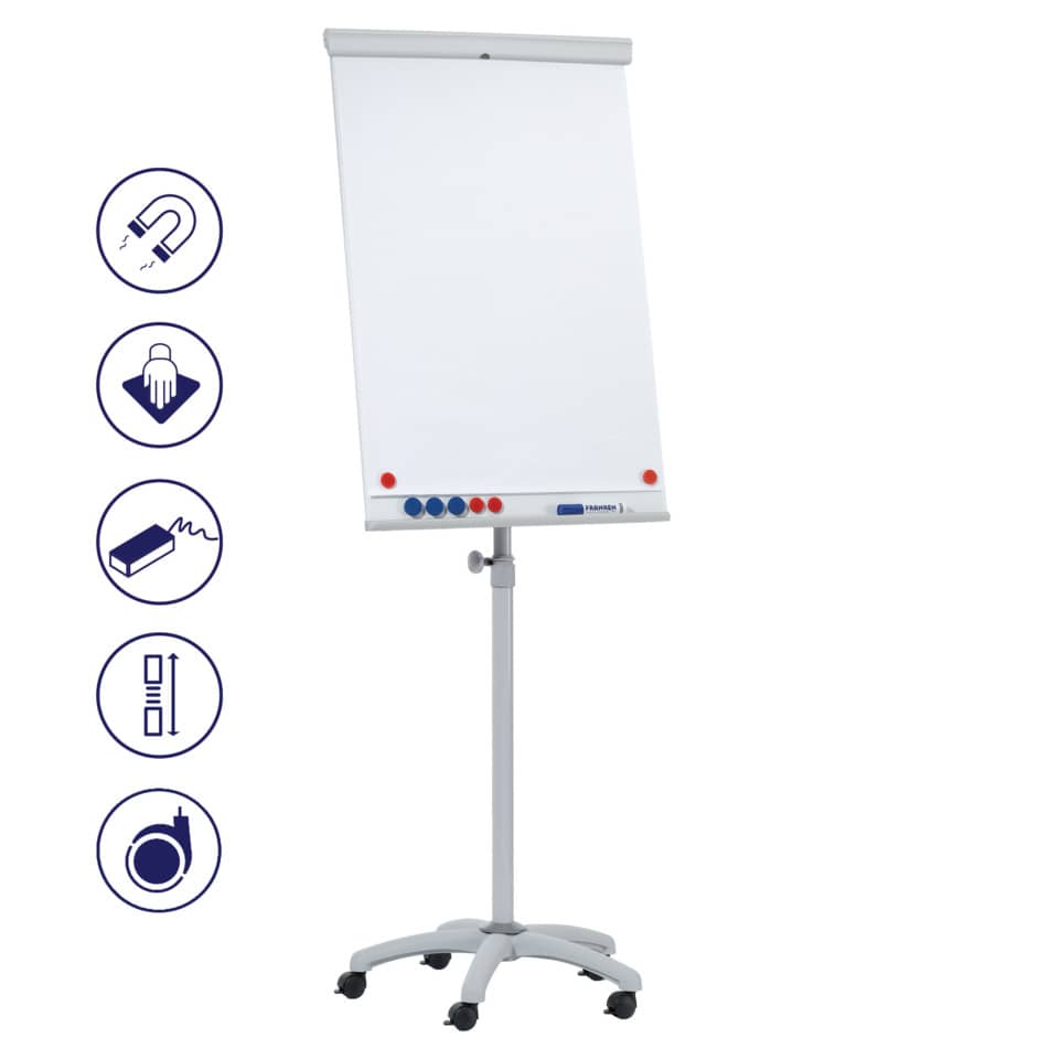 Flipchart, Whiteboard, Mobile Stand, Markers, Ergonomischer Stand
