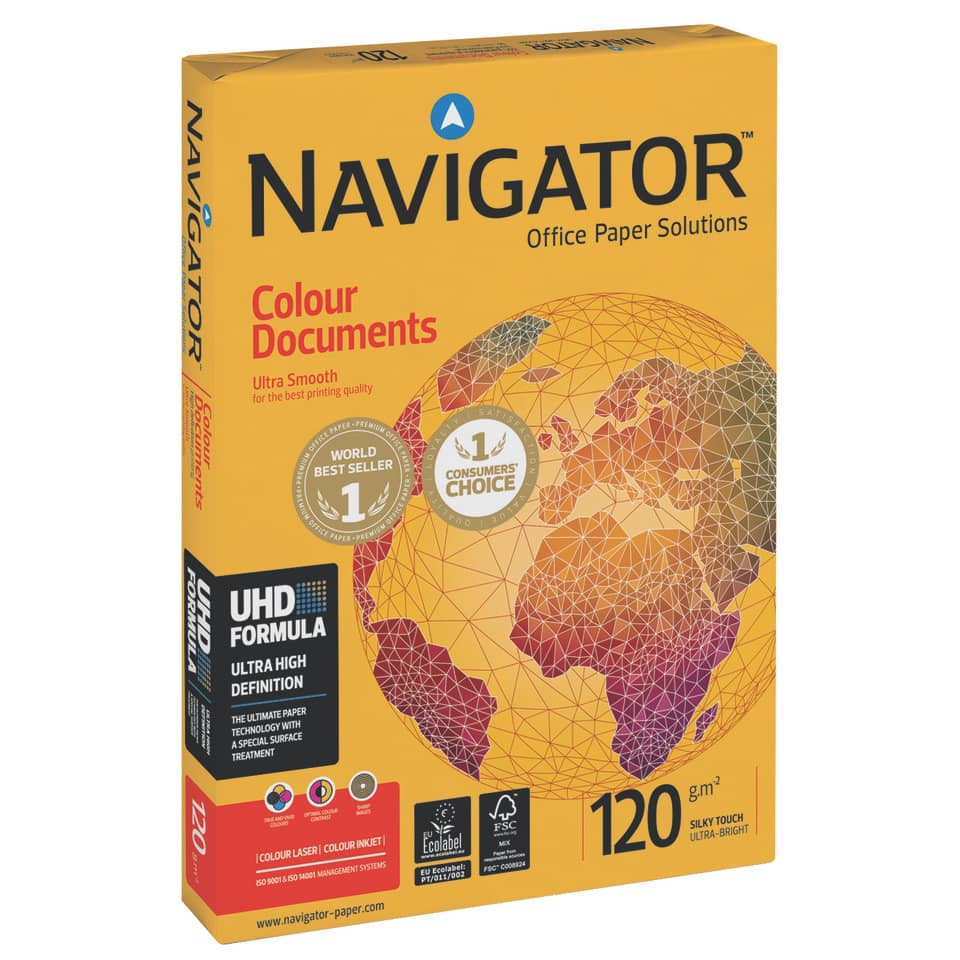 Office-Papier, Farbige Dokumente, UH D-Formel, 120 g/m2, Weltkarten-Design
