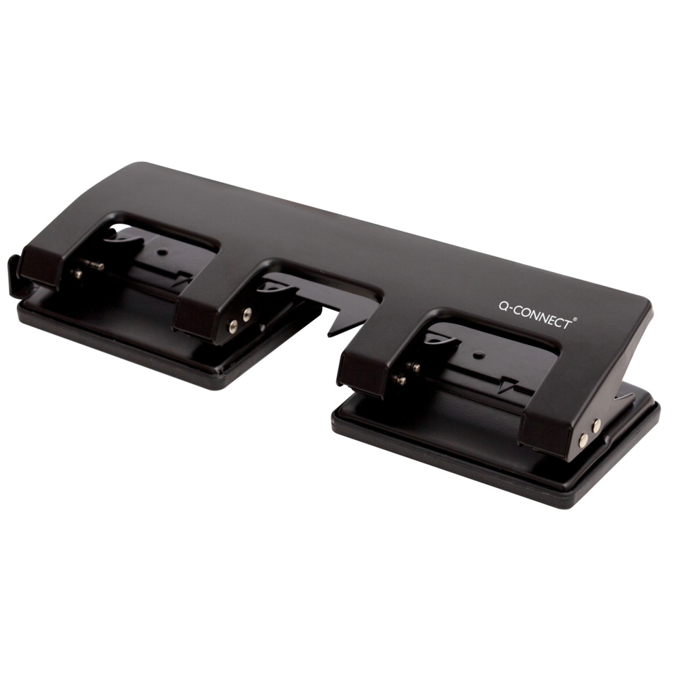 stapler, zwei locher, dokumente, metall, schwarz