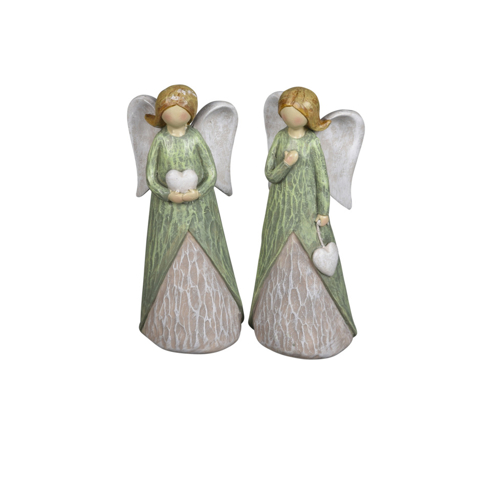 Engel, Figur, Dekoengel, Herz, Grün