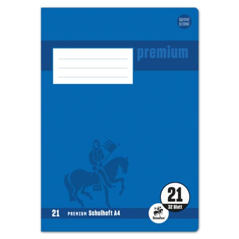 Heft, A4, 90g/m², 32 Blatt, Lin.21, liniert STAUFEN PREMIUM 734010621