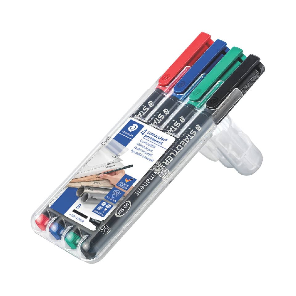 Kugelschreiber-Set, Filzstift, 4 Farben, Nachfüllbar, Transparente Hülle