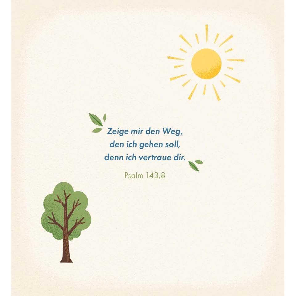 Zitatekarte,  Psalm 143:8,  Baum,  Sonne,  Blattgrün