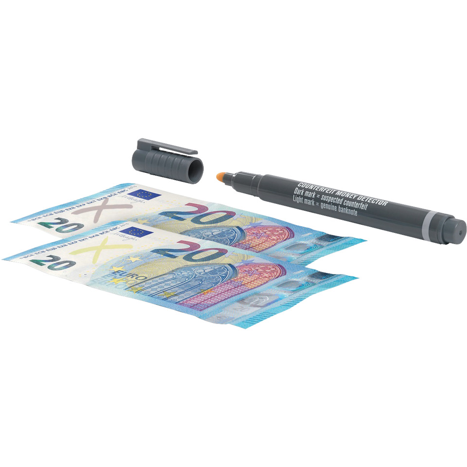 Kugelschreiber, Aufdruck, Geldfälschungstest, Euroschein, Marker