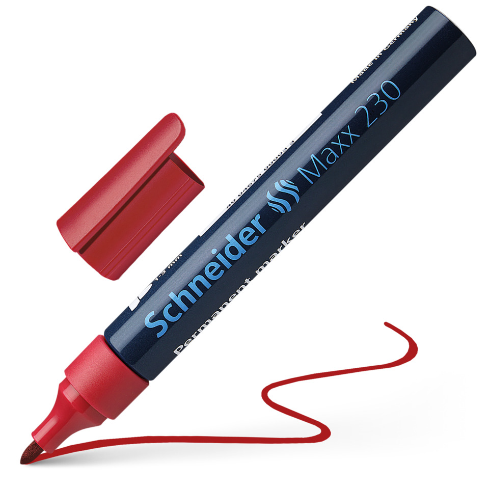 Marker, Permanent marker, Red, Korrektur?, Schneid­er?