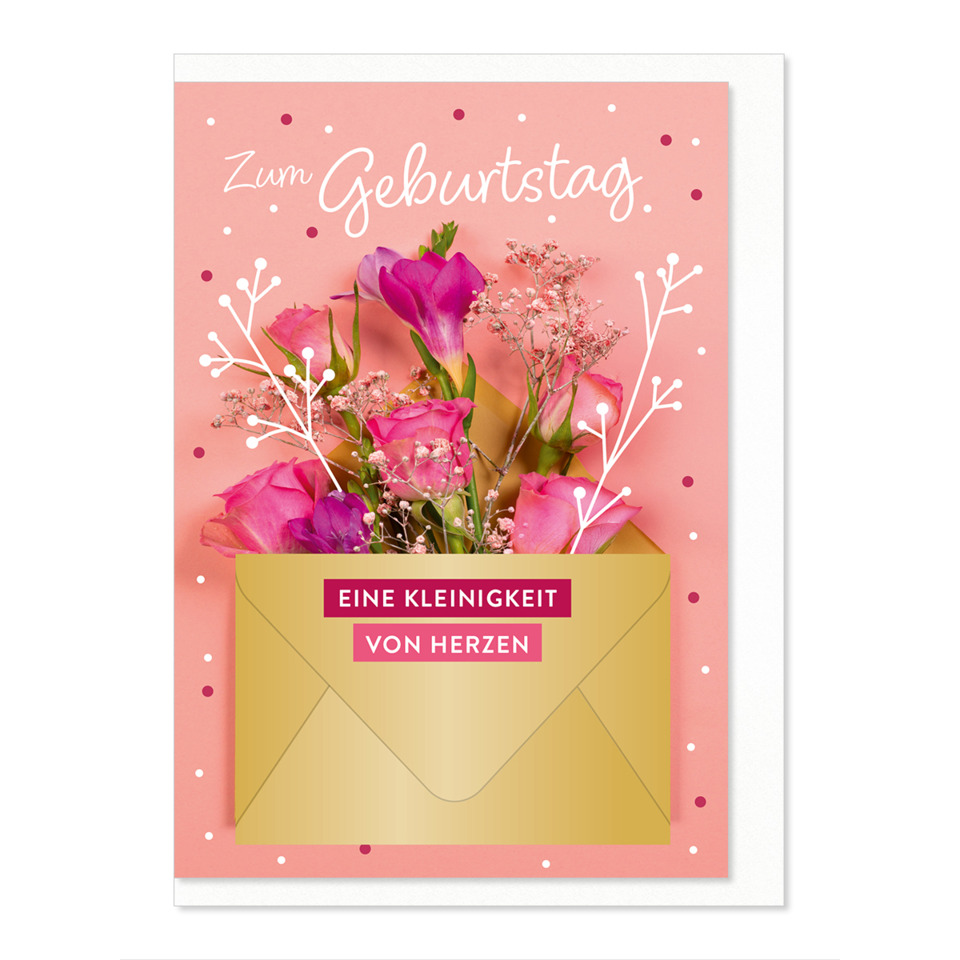 card, birthday, flowers, envelope, pink