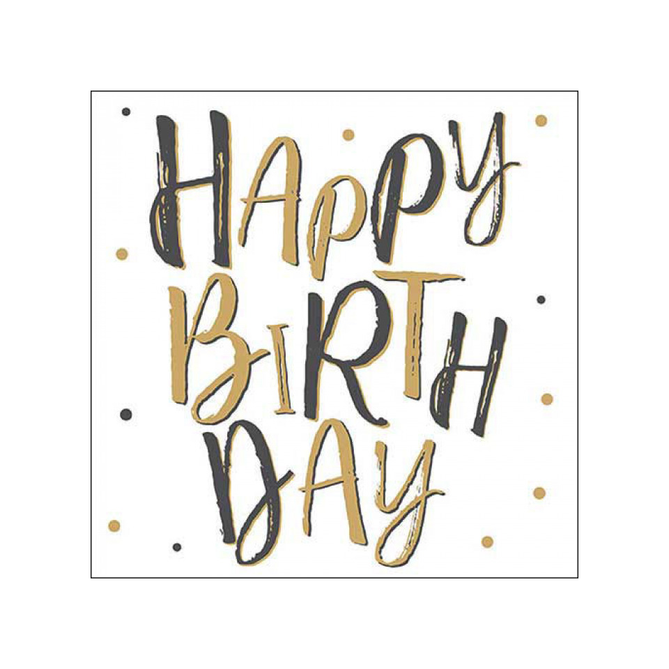 Geburtstagskarte, Happy Birthday, Karte, Gold, Pünktchen