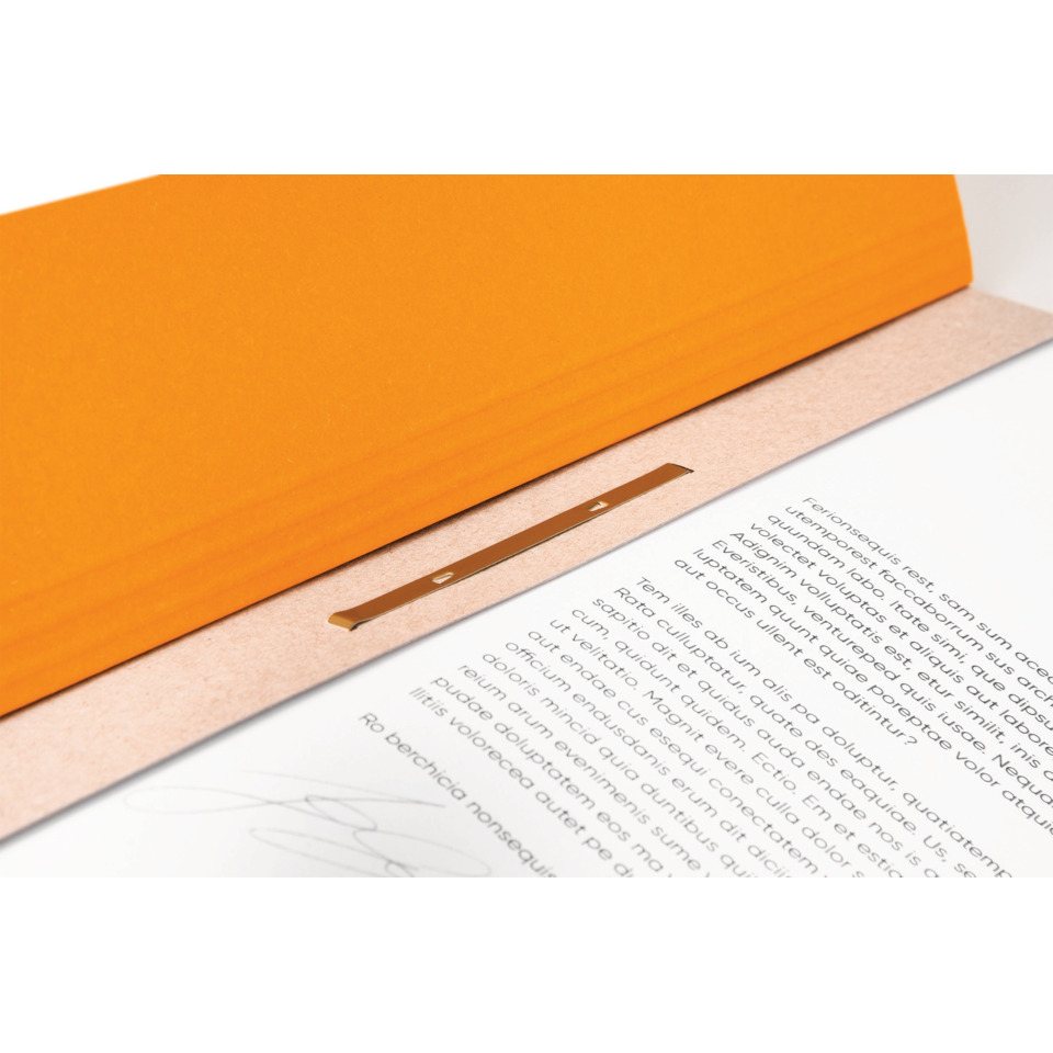 orange folder, Binderclip, Metalltab, Papier, Dokument