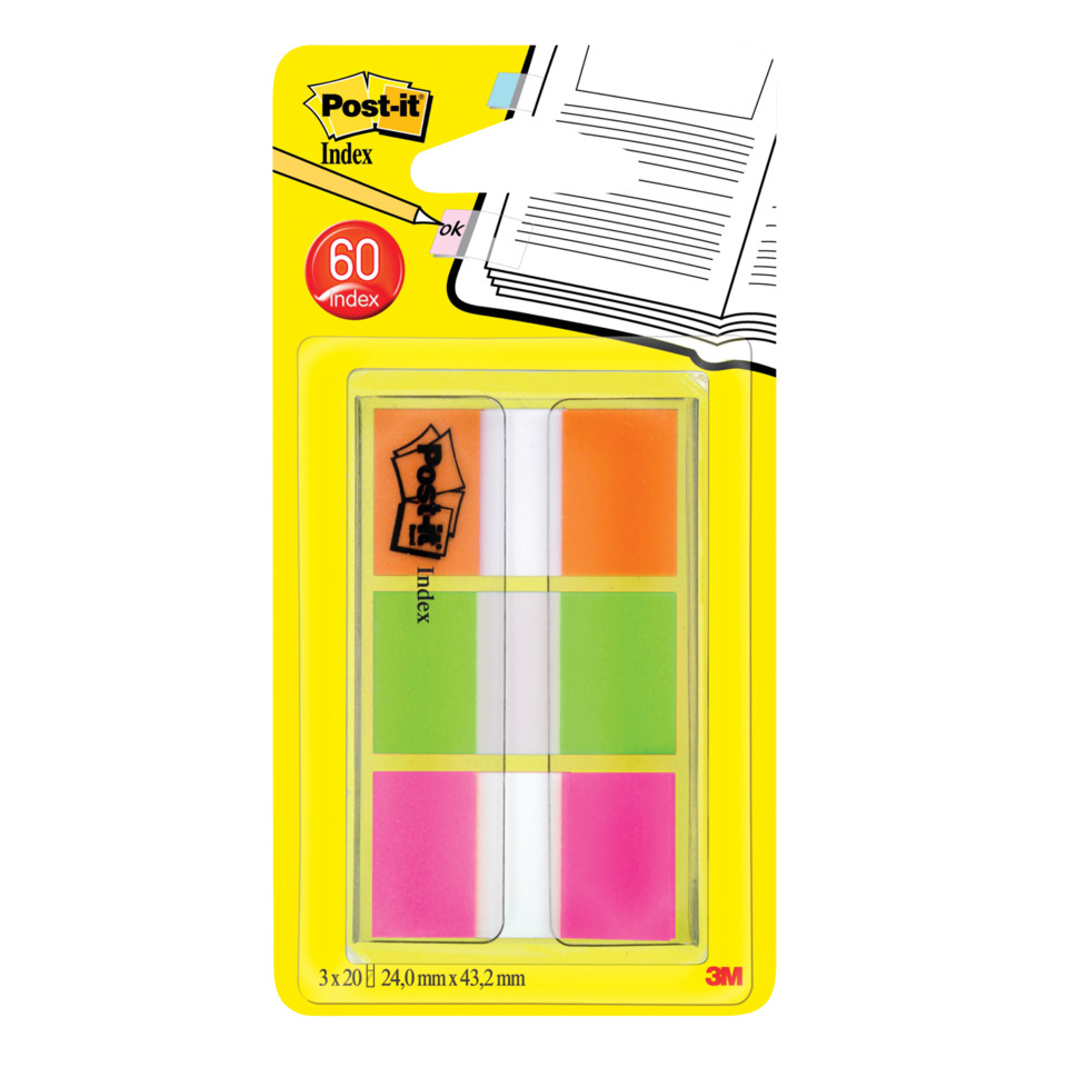 Post-it, Notizzettel, Haftnotizen, Neonfarben, Aufkleber-Block