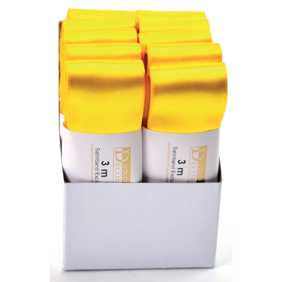 Doppelsatinband, 40mmx3m, gelb GOLDINA 1172040101003