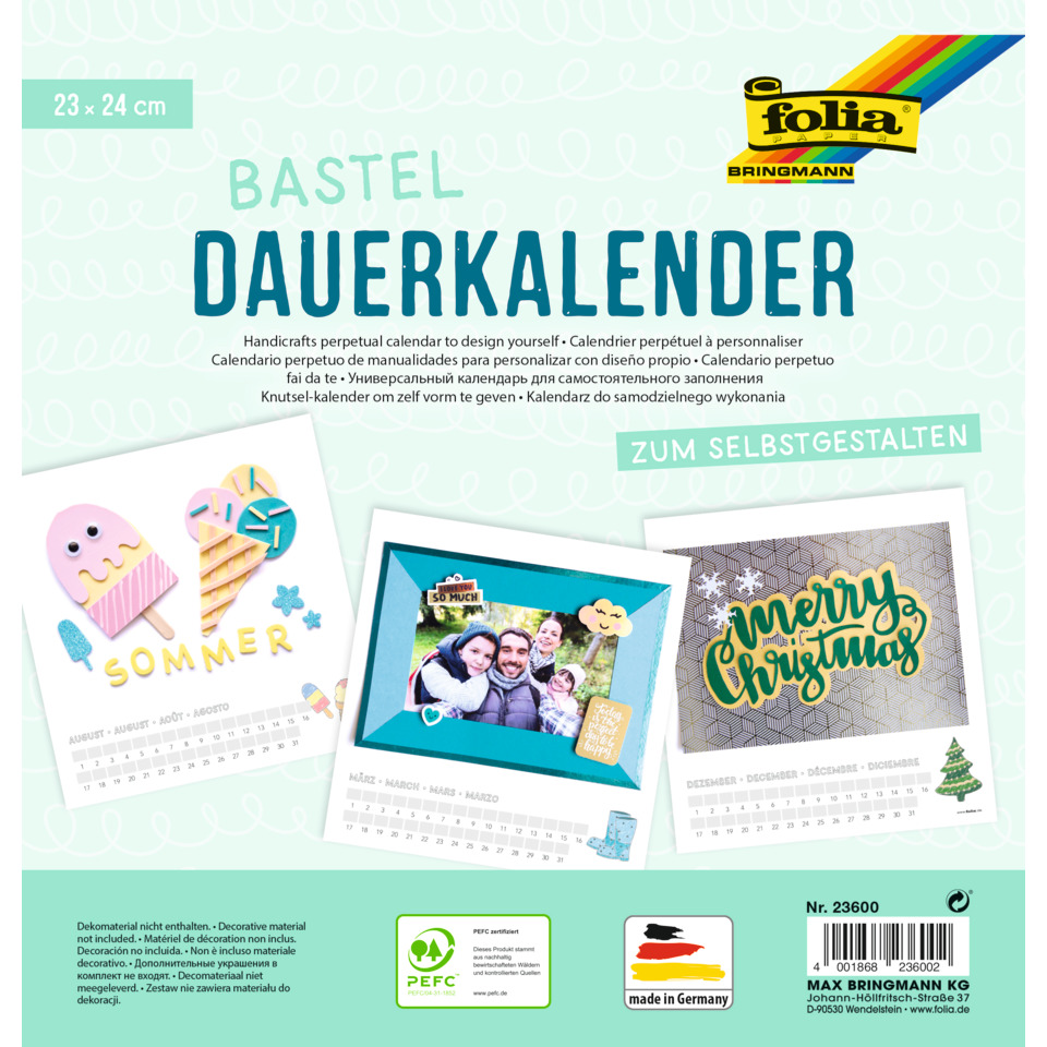 Kalender, Dauerkalender, Sommer, Bastelkalender, Selbstgestaltung