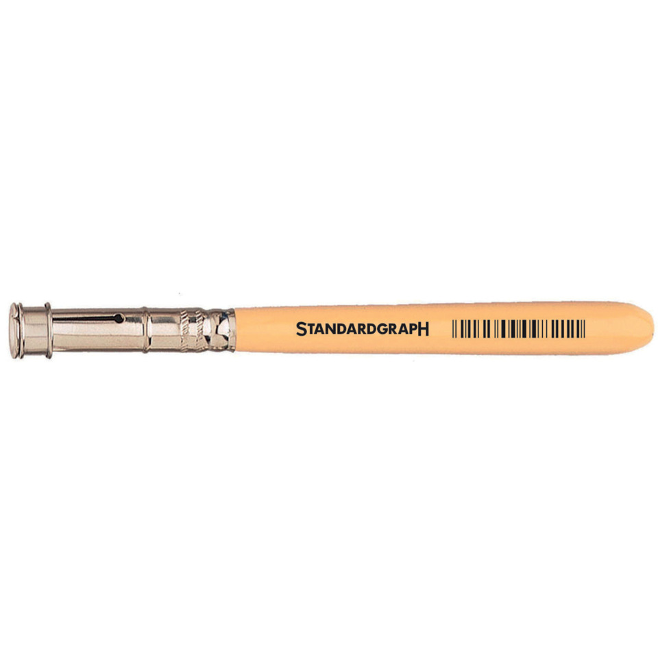 Mechanical pencil, Lead holder, Peach body, Metallischer Schaft, Barcode-Aufdruck