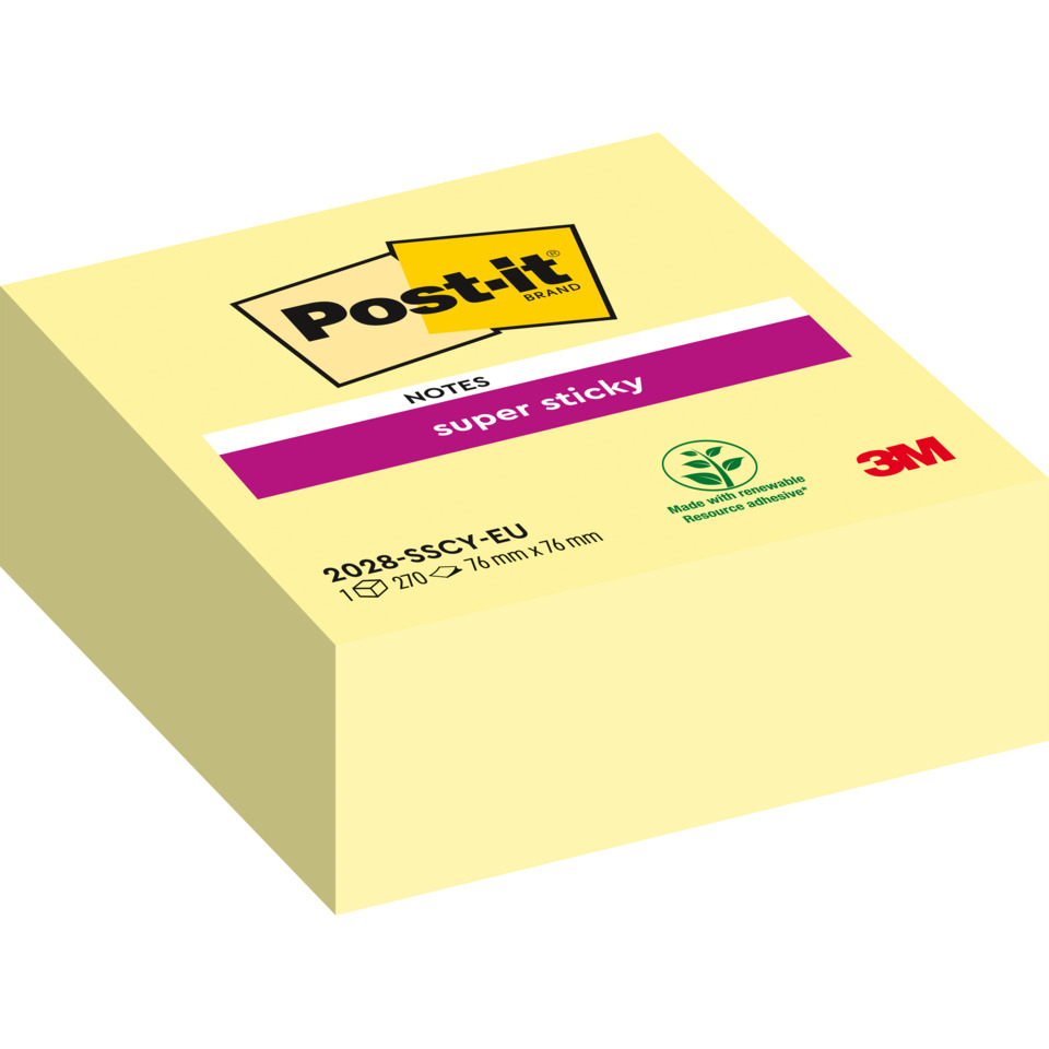 Post-it, Notizen, Klebezettel, Gelb, Super sticky