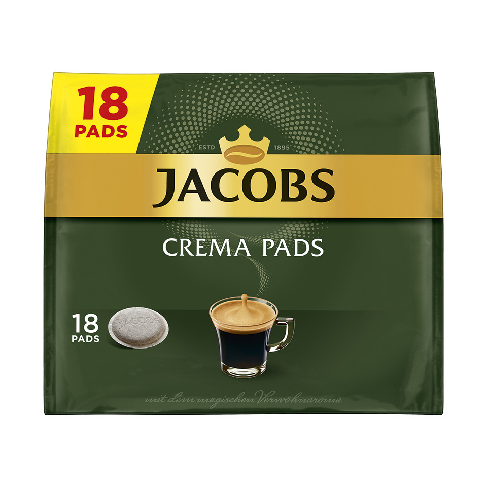 Kaffeepads, Crema Pads, Jacobs, Kaffeezubereitung, Paket 18 Pads