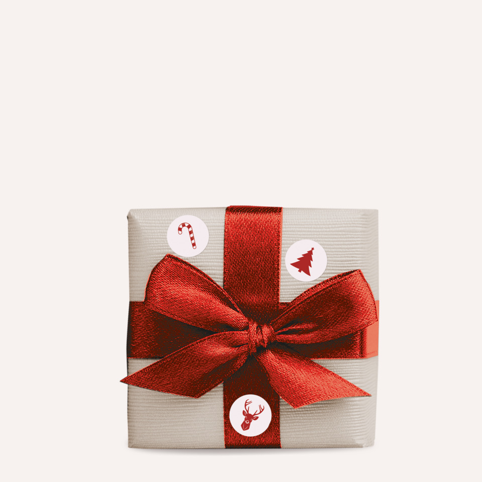 geschenkverpackung, geschenkbox, rote schleife, weihnachtsmotiv, geschenkband