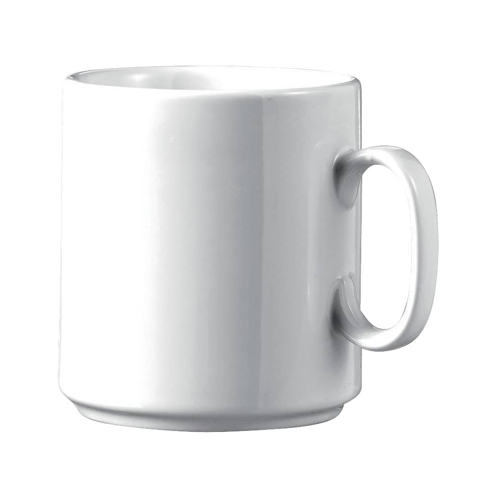 Becher, Kaffeebecher, Porzellan, weiß, Griff