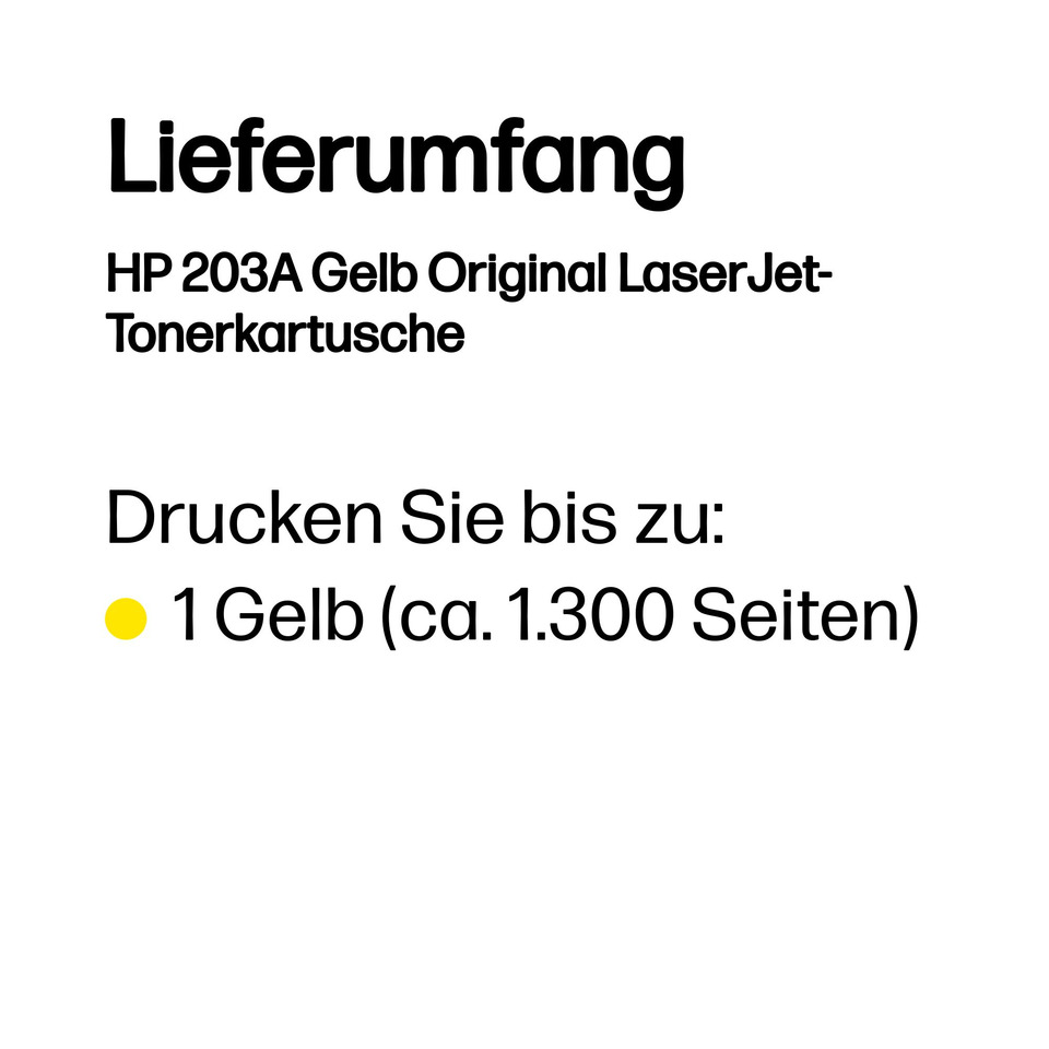 toner cartridge, Laserdrucker, gelbe Tinte, HP 203A, Original-Tonerkartusche