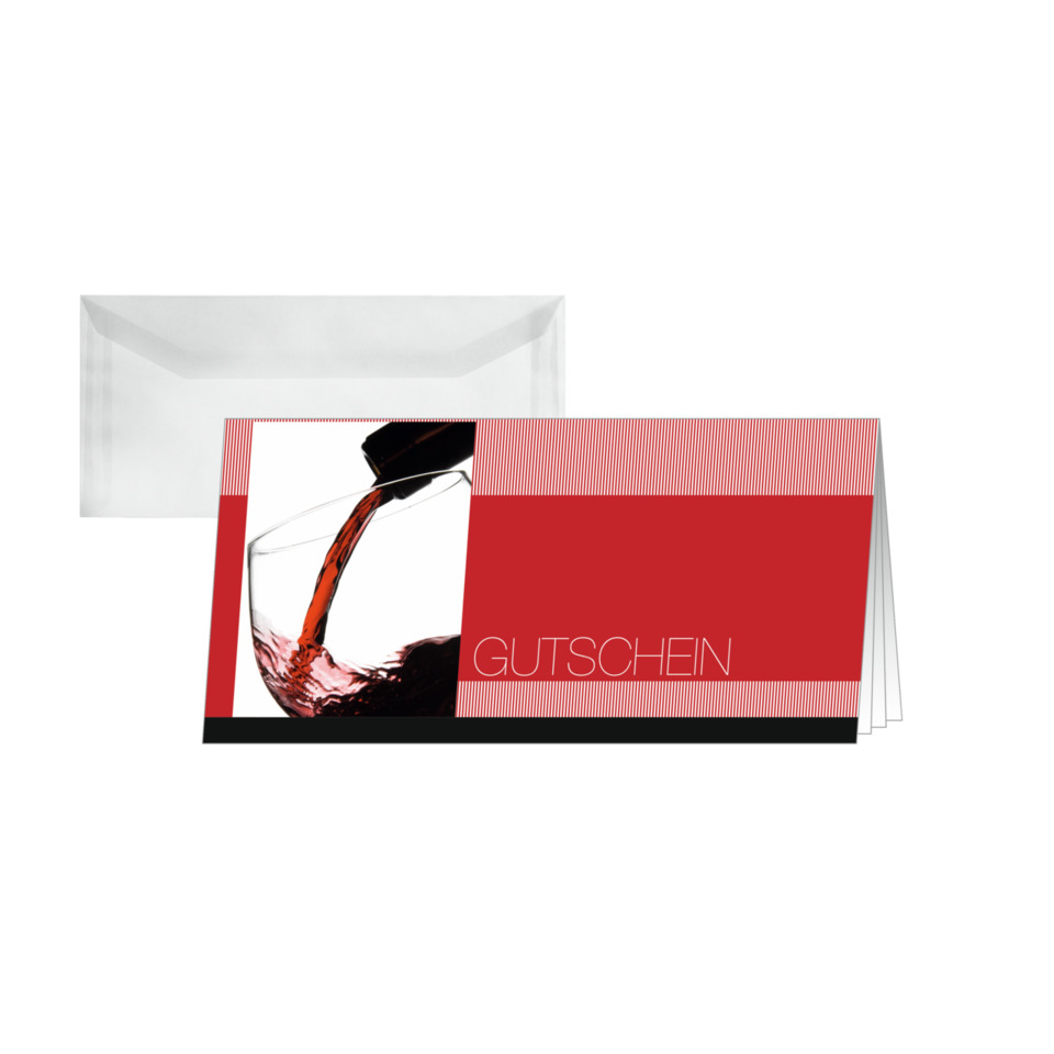 Wein-Gutschein, Gutschein, Geschenkkarte, Rot, Glasrot