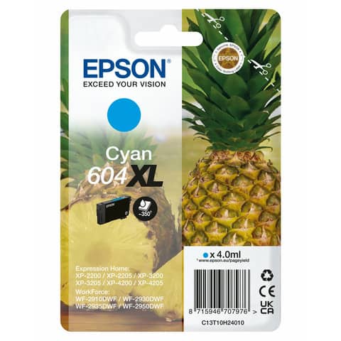 Inkjetpatrone Nr.604XL cyan EPSON C13T10H24010
