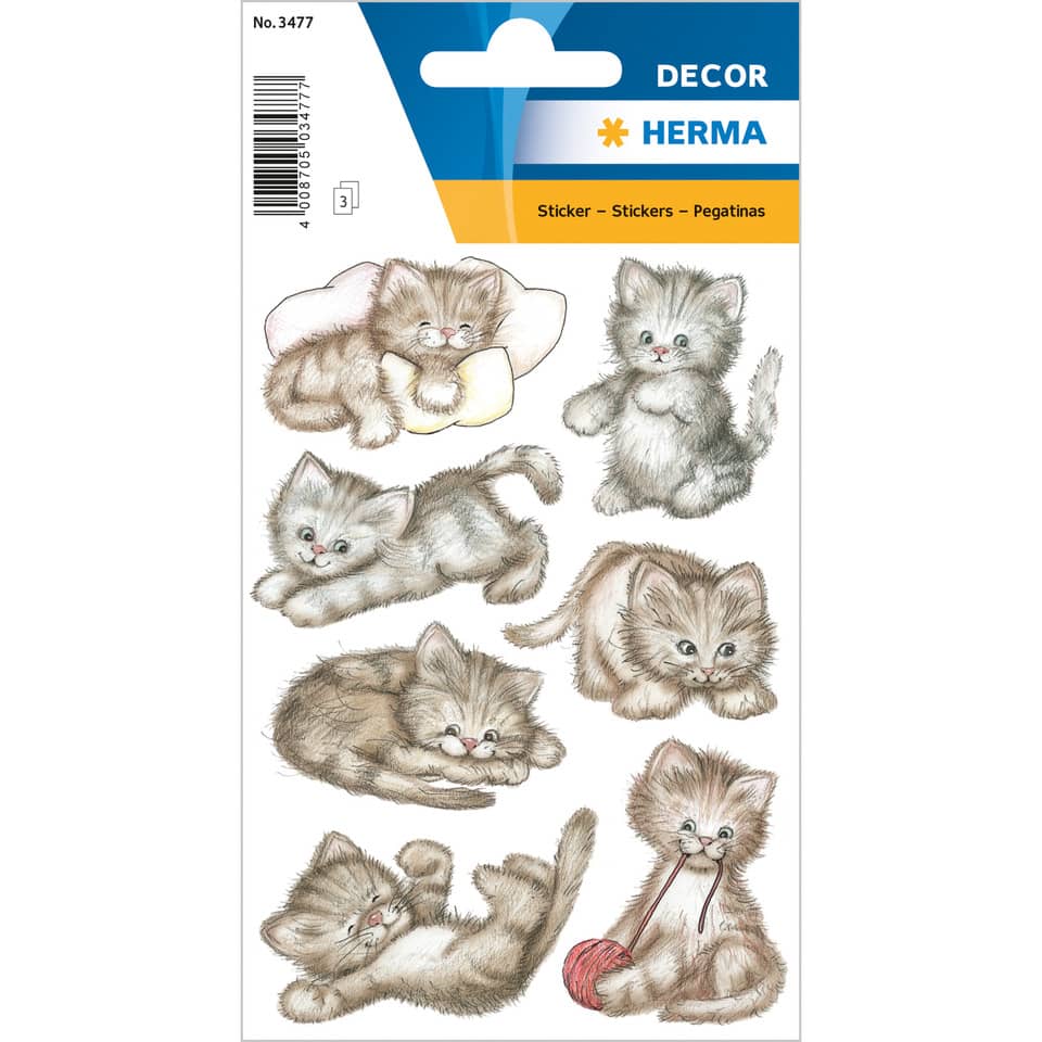 Katzen, Aufkleber, Kätzchen, flauschig, Illustration