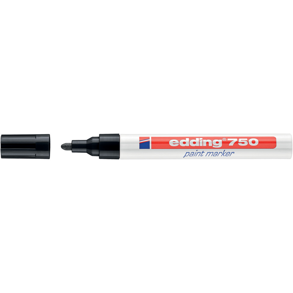 paint marker, eraser-cap, white body, red label, tip marker