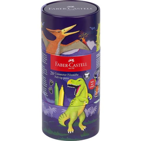 Faserschreiberetui Connector Dino, 20 Stück FABER CASTELL 155546