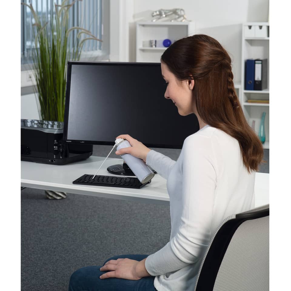 Monitor, Desktop-Computer, Kabel, Druckspray?, Arbeitsplatz