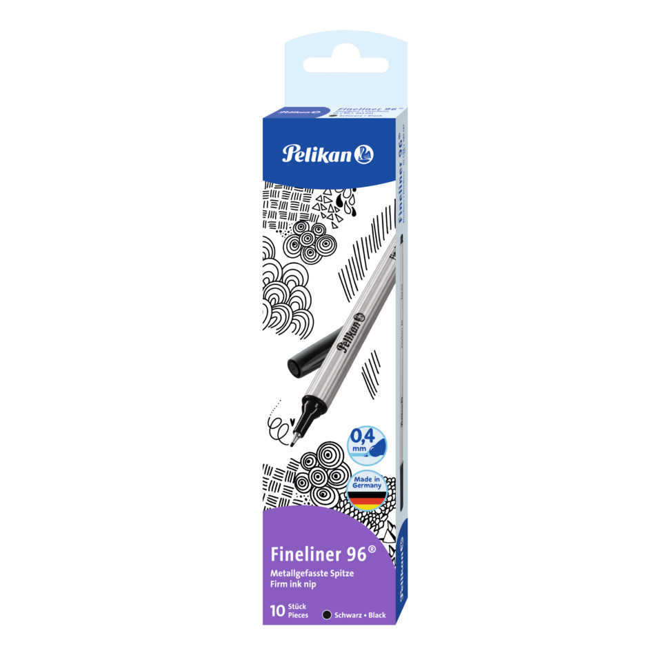 Fineliner, Schreiber, 0,4 mm, Stiftset, 10 Stück