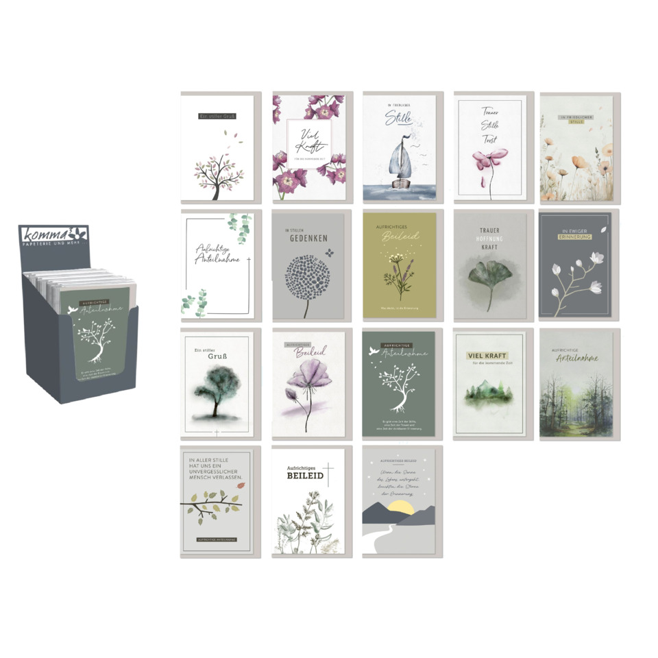 Grußkarten, Kartenaufsteller, Blumenmotive, Naturdesign, Collage-Deckblatt