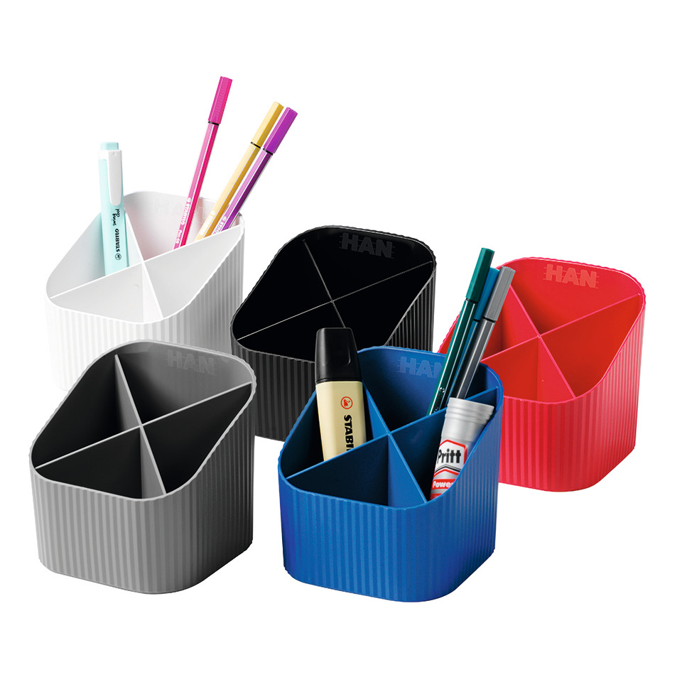 Schreibtischorganizer, Stifthalter, Kunststoffbehälter, Bunt, Ablage-Set