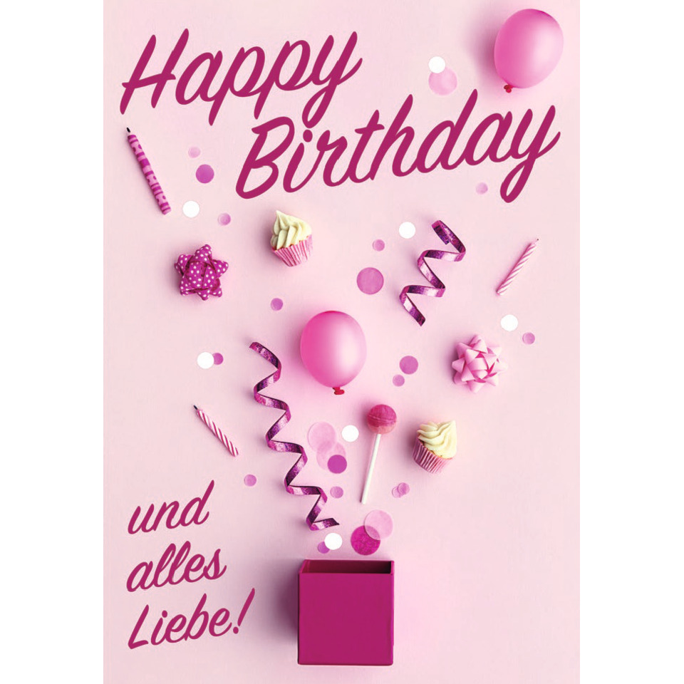 Geburtstag, Dekoration, Ballon, Cupcake, Konfetti