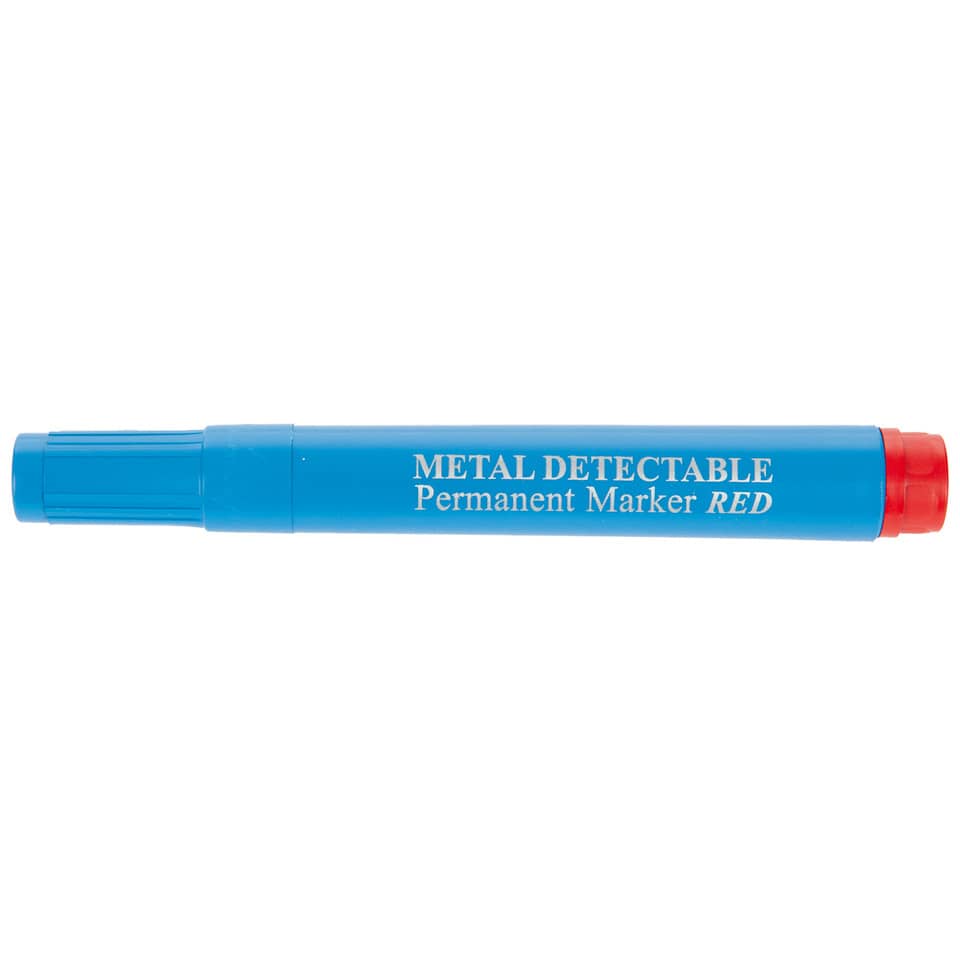 Marker, Permanent marker, Blue marker, Metal detectable, Red cap