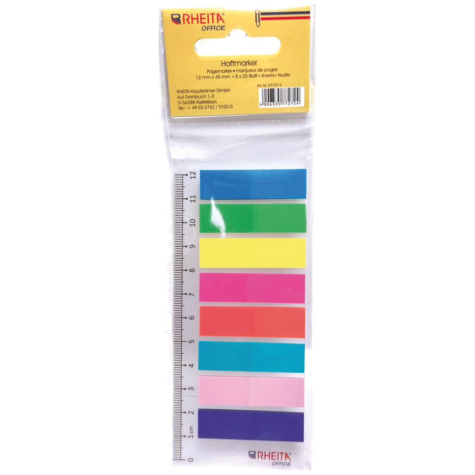 Haftmarker, Notizzettel, Bunte Tabs, Lineal, Farbige Klebepads
