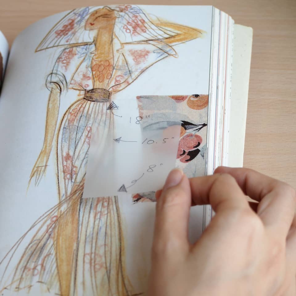Modell, Modezeichnung, Skizze, Papierbogen, Maßangabe