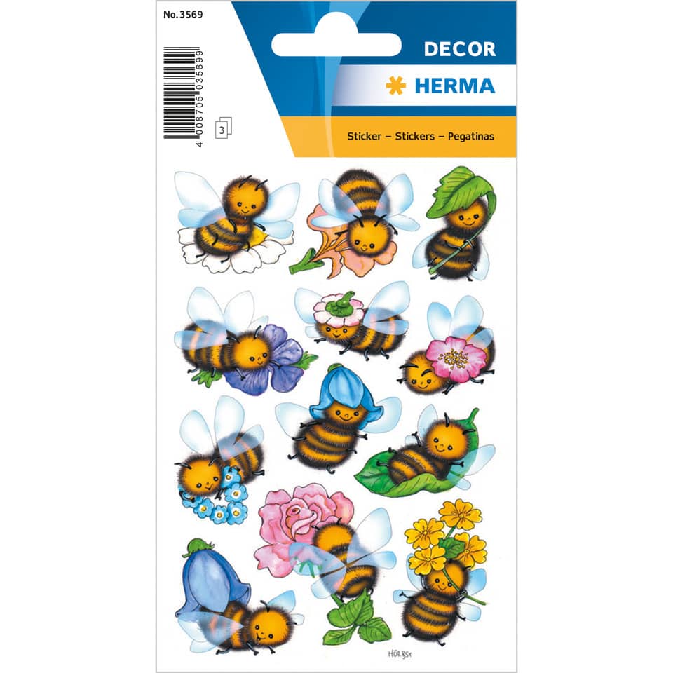 Bienen, Sticker, Blumen, Florale Sticker, Dekor