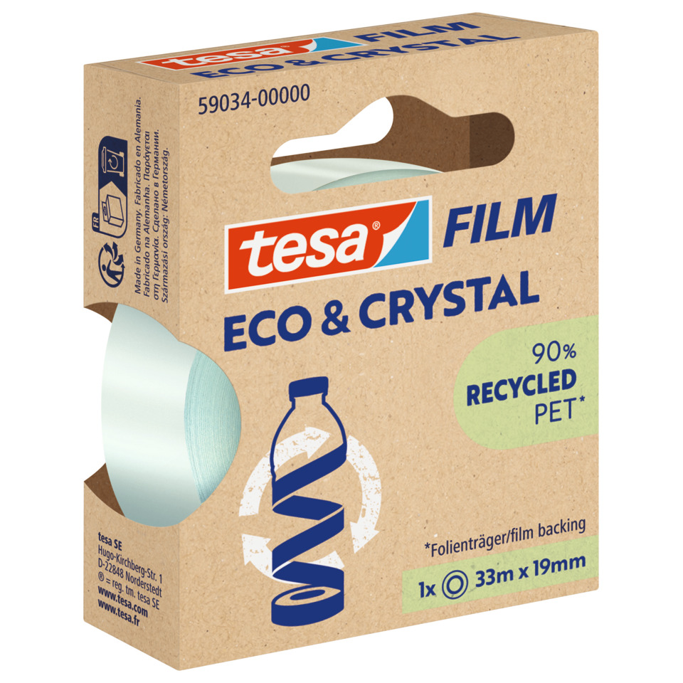 ECO Film, Crystal, Klebefilm, Recyceltes Material, Rollenband