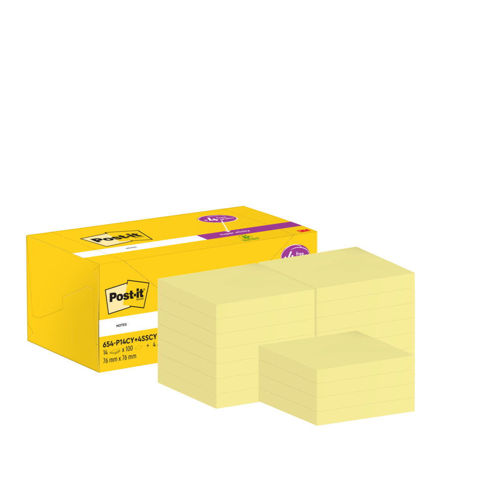 Post-it Notizen, Notizenblock, Gelb, Klebefläche, Desktop-Notizen