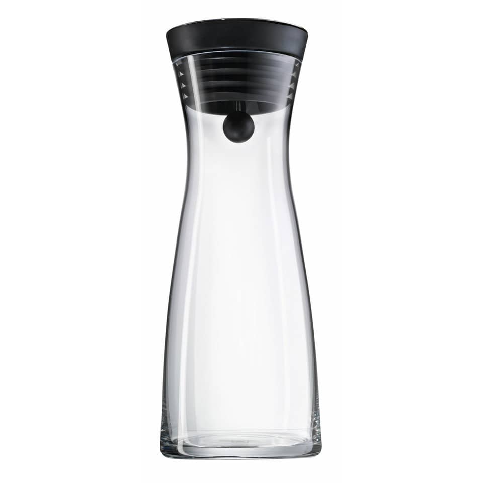 Karaffe, Glas, Wasser Karaffe, Schwarzdeckel, Dampfverschluss